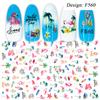 Adesivos de nail art de fonte transfronteiriça, adesivos 3D, papel pétalas, gato, pássaro, animal e planta para unhas, decalque de arte DIY, série F