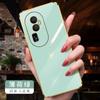 Adecuado para funda de teléfono móvil Opporeno16, lente completamente cubierta, borde recto electrochapado, funda protectora de color puro suave Reno11Pro