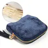 Bolsa de Almacenamiento con Borla Retro, Cremallera, Felpa, Seis Capas, Tarjetero de Joyería, Monedas, Auriculares, Gomas para el Cabello, Organizador de Artículos Personales