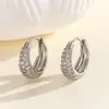 Pendientes de Zirconia con Forma de Gota de Agua Europeos y Americanos Transfronterizos para Mujer, Pendientes de Moda y Exquisitos para Mujer