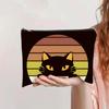 Bolsa de Maquillaje Vintage para Gatos de Venta Caliente Transfronteriza Lona con Cremallera Gran Capacidad Estuche para Lápices Almacenamiento de Cosméticos Bolsa Lavable a Mano