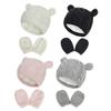 Gorro de punto para bebé, gorro de otoño e invierno 2020, conjunto de guantes, bonito gorro con forma de oreja pequeña para bebé, para niños y niñas.