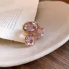 Anillo ovalado abierto vintage incrustado de diamantes, lujo ligero con un toque de alta gama, anillo para el dedo índice, moderno, simple, diseño único, elegante