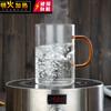 Taza individual de vidrio de borosilicato de alta calidad resistente al calor con asa de color del fabricante, Taza para té de flores y té verde, Taza perezosa, Taza de desayuno