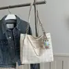 Bolsa Feminina 2026 Nova Tendência Moda Xadrez Grande Capacidade Bolsa Tote de Ombro Estilosa com Laço