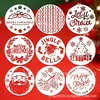 Novo conjunto de estênceis redondos com letras de Natal europeu e americano de 9 peças para pintura spray e relevo temáticos DIY