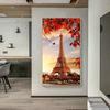 Juchuang HD Torre Eiffel Única Hoja de Otoño Arte Pintura al Óleo Paisaje Moderno Decoración de Pared del Hogar Pintura