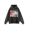 American Street Fun Cartoon Direct Printing Moletom com capuz Marca de moda masculina Old Washed Heavy Couple manga comprida