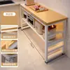 Estante de Almacenamiento Multifuncional para Cocina, Mesa de Corte de Pie, Banco de Trabajo, Microondas de Múltiples Niveles, Almacenamiento de Utensilios de Cocina, Gabinete Estrecho Lateral