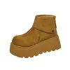 Botas curtas sapatos de algodão Martin Birken botas de neve femininas quentes que aumentam a altura espessadas forradas com fleece inverno branco sola grossa novo estilo 2026