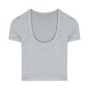 Branco Slim Stretch T-shirt de manga curta feminina verão curto Slim Design Niche Top Base Shirt