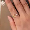 Evelle Nuevo Anillo Abierto Estrella Luna Joker Anillo Ajustable Plata de Ley s925 Anillo de Moda Joyería Al por Mayor Mujeres