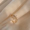 Anillo de estrella de ocho puntas con circonitas de alta calidad para mujer, diseño de nicho ligero y lujoso, apertura ajustable, elegante y distintivo.