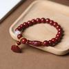 Venta al por mayor de fábrica pulsera de un solo círculo imitación cinabrio étnico hebilla de paz valiente colgante de múltiples estilos pulsera de cinabrio exquisita