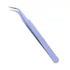 Pinzas de precisión de acero inoxidable Color de网红 rojo Pinzas para hand account rectas codo rosa morado azul Pinzas para hand account