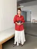 Falda Asimétrica de Volantes Estilo Coreano Simple Fone para Mujer Nueva de Primavera Cintura Elástica Falda Fluida de Corte A 59229