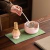 Venta Caliente Transfronteriza Set de Herramientas para Matcha Color Rosa Flor de Cerezo Juego de Siete Piezas con 100 Batidores de Té, Cuchara para Té y Tazón de Matcha con Pico de Águila