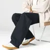 Pantalones casuales de algodón puro para hombre, nuevos de otoño, estilo americano de alta calle, pantalones de trabajo plisados, pantalones rectos holgados lavados para hombre