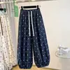 Pantalones bombachos casuales finos de verano de talla grande, holgados, de algodón y lino, con lunares, tipo harén para mujer