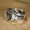 Chiba Studio Original Exclusivo Europeo y Americano 10º Aniversario Anillo Familiar Mecánico Plata Tailandesa Retro Hecho a Mano Anillo Abierto