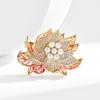 Broche de loto de alta gama, nuevo, elegante y exquisito, con forma de loto de buena suerte, accesorio antiexposición, dulce y fresco alfiler de perla