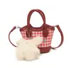Bolso de mano de moda a cuadros transfronterizo para mujer, mini lazo simple para padres e hijos, bolso de hombro cruzado para niños, moderno