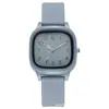 Reloj Cuadrado Estilo Academia Coreana Moda Casual Simple Temperamento para Estudiantes de Secundaria y Preparatoria Color Caramelo Silicona Reloj de Pulsera para Mujer