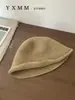 Exportado a Corea del Sur Gorro de Pescador de Punto Grueso con Borde Enrollado para Mujer en Otoño e Invierno Mezcla de Lana Circunferencia de Cabeza Grande Gorro de Lana para Mantener Caliente y Proteger los Oídos