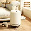 Cubo de basura para sala de estar, Contenedor de basura doméstico de alta gama de gran capacidad para cocina, inodoro, baño, dormitorio, con tapa y ruedas