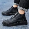 Nuevos Zapatos de Invierno para Hombre, Zapatos de Algodón con Terciopelo Añadido para Calidez, Zapatos Antideslizantes tipo Papá para Personas de Mediana Edad y Mayores, Zapatos Casuales para Hombre sin Cordones con Suela Suave