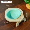 Miau Hada Cerámica Doble Oreja Plato para Gato OVNI Tazón para Mascota Soporte Protector de Cuello Elevado Tazón para Comida de Gato Tazón para Perro Tazón para Beber Creativo