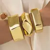 Moda Popular Transfronteriza Personalidad Estilo Exagerado Irregular Geométrico Brillante Abierto Juego de Múltiples Piezas de Joyería de Pulsera para Mujer