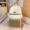 Mochila Escolar Estilo Coreano con Diseño Único de Bloques de Color, Mochila de Moda con Alto Atractivo Estético, Sensación Relajada, Ligera, Mochila de Viaje de Gran Capacidad
