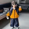 Conjunto de Primavera para Niños: Elegante Chaqueta y Abrigo, Conjunto de Ropa de Trabajo para Niños, Nuevo Conjunto de Dos Piezas de Moda Genial para Bebé Primavera y Otoño 2026