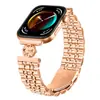 Adequado para Huawei Watch Fit3/4/5Pro Pulseira de Metal para Smartwatch Pulseira de Aço Inoxidável com Quatro Pétalas e Sete Contas