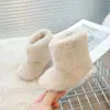 Botas Cálidas de Piel Estilo Coreano para Niños 2026 Invierno Nuevas Botas de Nieve para Niñas Zapatos Gruesos de Algodón para Niños Botas de Algodón para Bebé