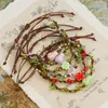 Jingdezhen Navidad Pulsera de Cuerda Trenzada de Cerámica Pulsera de Trébol de Cuatro Hojas Joyería Artística Hecha a Mano Venta al por Mayor Pulseras de Cerámica para Atracciones Turísticas