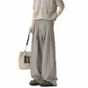 Nuevos Pantalones de Traje para Hombre de Corte Holgado, Versátiles, Estilo Old Money, Diseño Plegado, Pierna Ancha Holgada, Pierna Recta Versátil, Pantalones Casuales