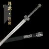 Cidade de Longquan Arma Fria de Metal Espada Espada Han Não Afiada Forjada Integrada Esmalte Azul Espada do Imperador Dragão Alma de Gelo Presente de Festival