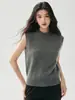 Nuevo Chaleco de Cachemira para Mujer Otoño/Invierno 2026, Cuello Redondo, Sin Mangas, Color Sólido, Chaleco de Punto Simple, Chaleco Engrosado