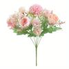 Flor Combinada de 7 Ramas Flor Artificial Ramo Pequeño Flor de Seda Combinación de Hortensias Flor de Seda Ramo de Mano Decoración del Hogar Venta al por Mayor