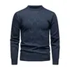 Suéter de Forro Polar para Hombre Otoño e Invierno Transfronterizo Suéter Cálido para Hombres de Mediana Edad Cuello Redondo Color Sólido Simple Versátil Casual Hombre