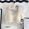 Sutiã estilo top para o período de desenvolvimento de adolescentes, sem aro, respirável e confortável, bojo fixo, roupa íntima para esportes de ensino fundamental II e médio