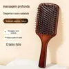 Pente de Madeira para Massagem no Couro Cabeludo, Pente com Airbag para Alisar o Cabelo, Pente de Cabeleireiro, Pente com Almofada de Ar para Terapia Capilar, Pente Volumizador, Pente de Estudante