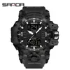 Reloj Electrónico de Moda Transfronterizo Sanda para Hombre Resistente al Agua Luminoso Despertador Multifuncional Reloj Deportivo para Hombre en stock Suministro Directo