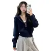 Suéter de Punto con Capucha y Cremallera de Manga Larga Estilo Coreano 2026 Otoño/Invierno Nueva Moda Chic Holgado Cárdigan Superior para Mujer