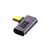 Adaptador USB 4.0 tipo C macho a C hembra 240W tipo L curvo tridimensional PD3.1 carga superrápida morado oscuro
