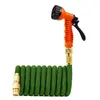 El juego de manguera y pistola de agua para lavado de autos en casa más vendido de Amazon, transfronterizo, para riego de jardines, con manguera telescópica de látex 3x