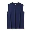 Camiseta sin mangas de algodón puro de peso pesado estilo japonés, chaleco deportivo, camiseta de tirantes para fitness, cuello redondo con estampado, 220g