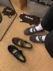 Primer Encuentro Temporada Estilo Coreano Retro Zapatos Mary Jane de Lana con Puntos para Mujer 2026 Otoño Nuevo Estilo Temperamento Fondo Plano Boca Baja Zapatos de una Sola Pieza